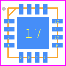 ADP2118ACPZ-1.2-R7 - Analog Devices PCB footprint - Quad Flat No-Lead - Quad Flat No-Lead - CP-16-26 (LFCSP)
