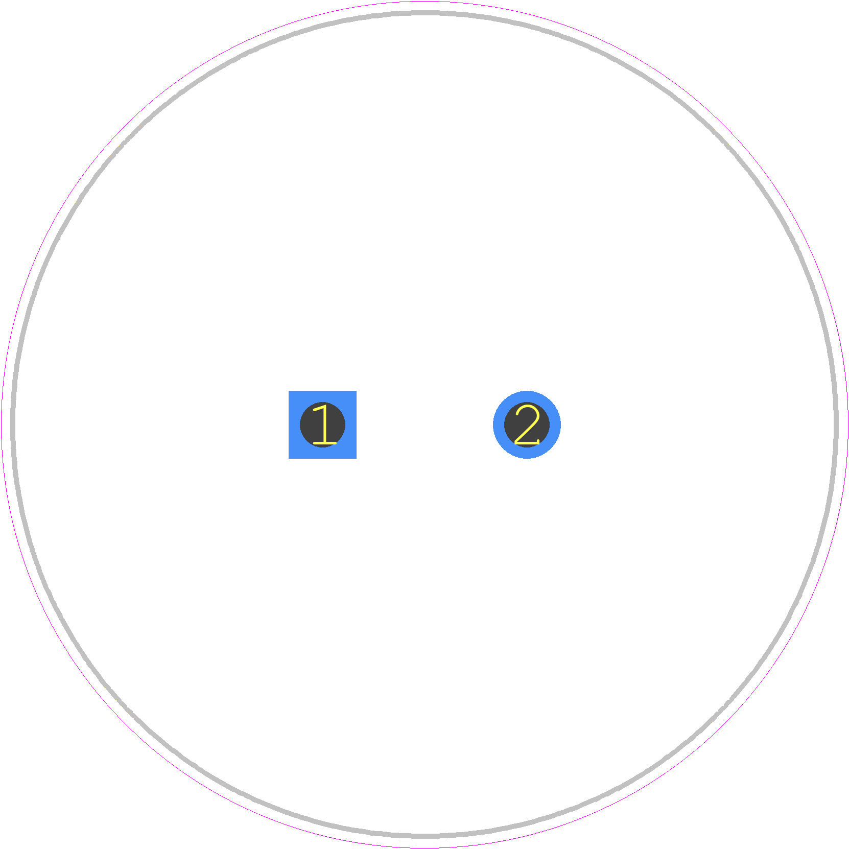 ETXH251VSN821MB30S - Chemi-Con PCB footprint - Capacitor, Polarized Radial Diameter - Capacitor, Polarized Radial Diameter - 40× 30