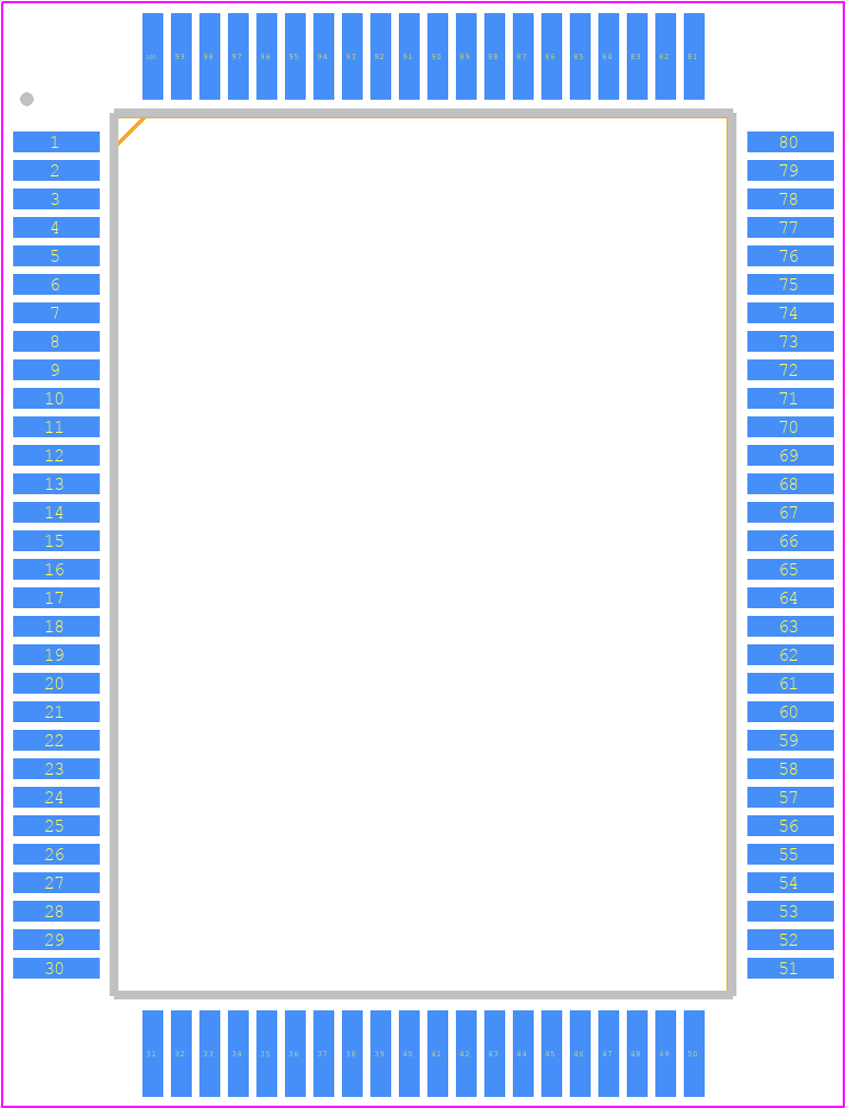 uPD78F4218AGF-3BA - Renesas Electronics PCB footprint - Quad Flat Packages - Quad Flat Packages - uPD78F4218AGF-3BA