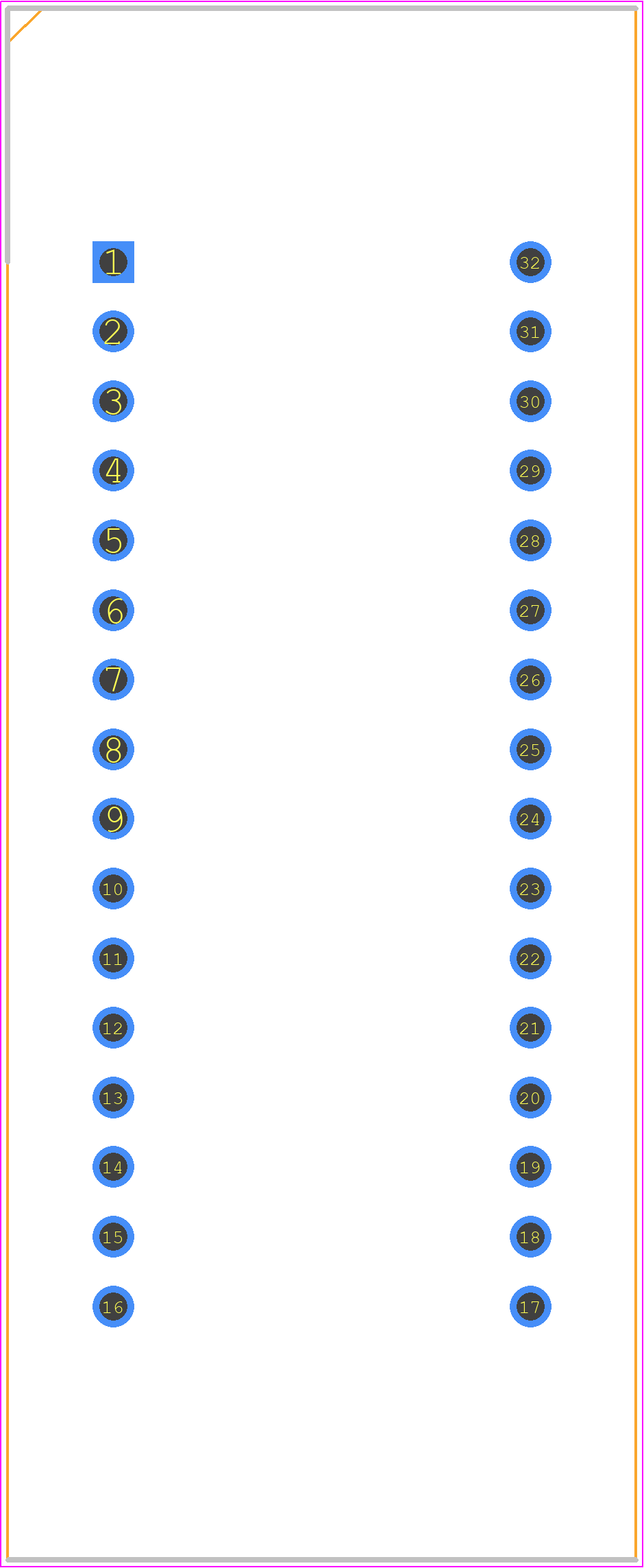 232-1287-00-0602 - 3M PCB footprint - Dual-In-Line Sockets - Dual-In-Line Sockets - 232-1287-00-0602