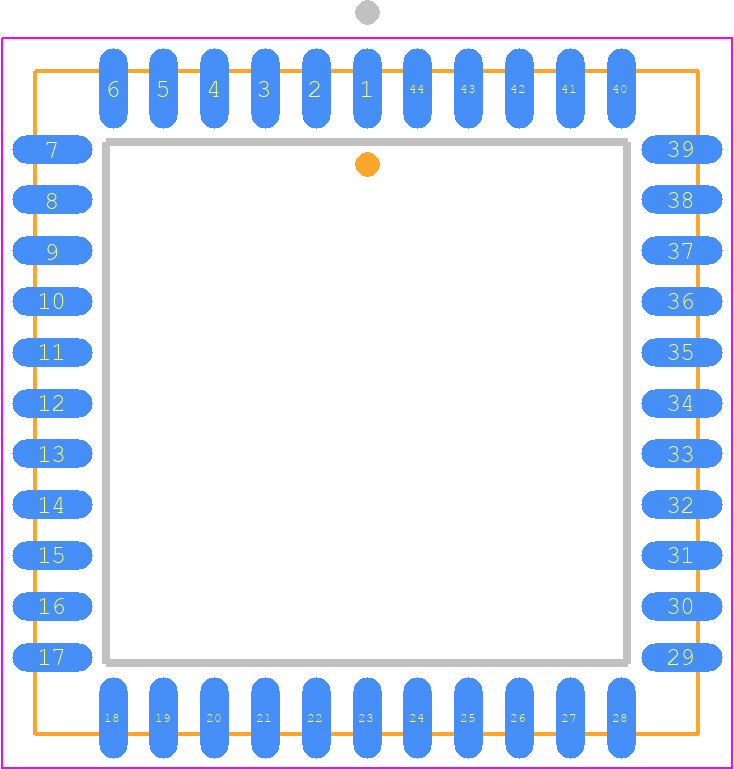 Z85C3016VSG - LITTELFUSE PCB footprint - Plastic Leaded Chip Carrier - Plastic Leaded Chip Carrier - 44-Pin PLCC