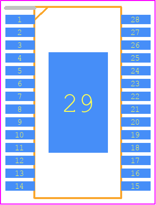 A3941KLPTR - Allegro Microsystems PCB footprint - Small Outline Packages - Small Outline Packages - LP 28-Pin TSSOP with Exposed Thermal Pad
