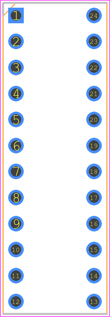 4824-3000-CP - 3M PCB footprint - Dual-In-Line Sockets - Dual-In-Line Sockets - DIS24
