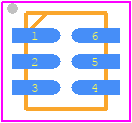 TCS37725FN - Austriamicrosystems PCB footprint - Small Outline No-lead - Small Outline No-lead - FN−6