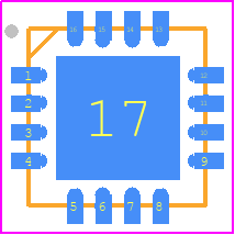 PIC16F1454-I/ML - Microchip PCB footprint - Quad Flat No-Lead - Quad Flat No-Lead - (ML)16-Lead(QFN)