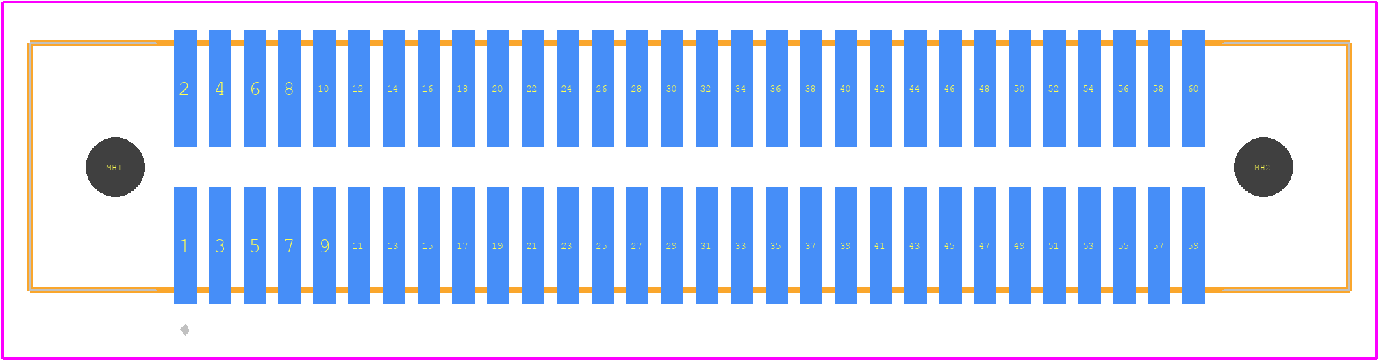 FX2-60P-1.27SV(71) - Hirose PCB footprint - Other - Other - FX2-60P-1.27SV(71)-2