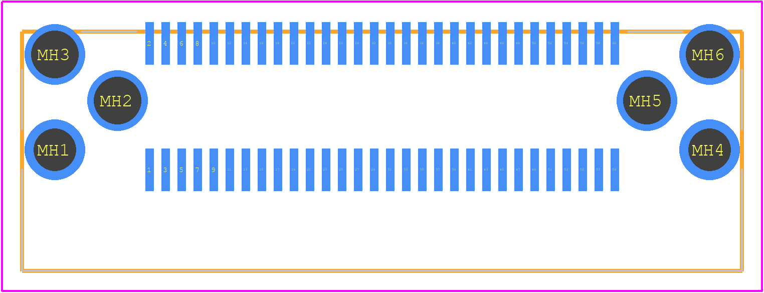 FX18-60S-0.8SH(11) - Hirose PCB footprint - Other - Other - FX18-60S-0.8SH(11)-4