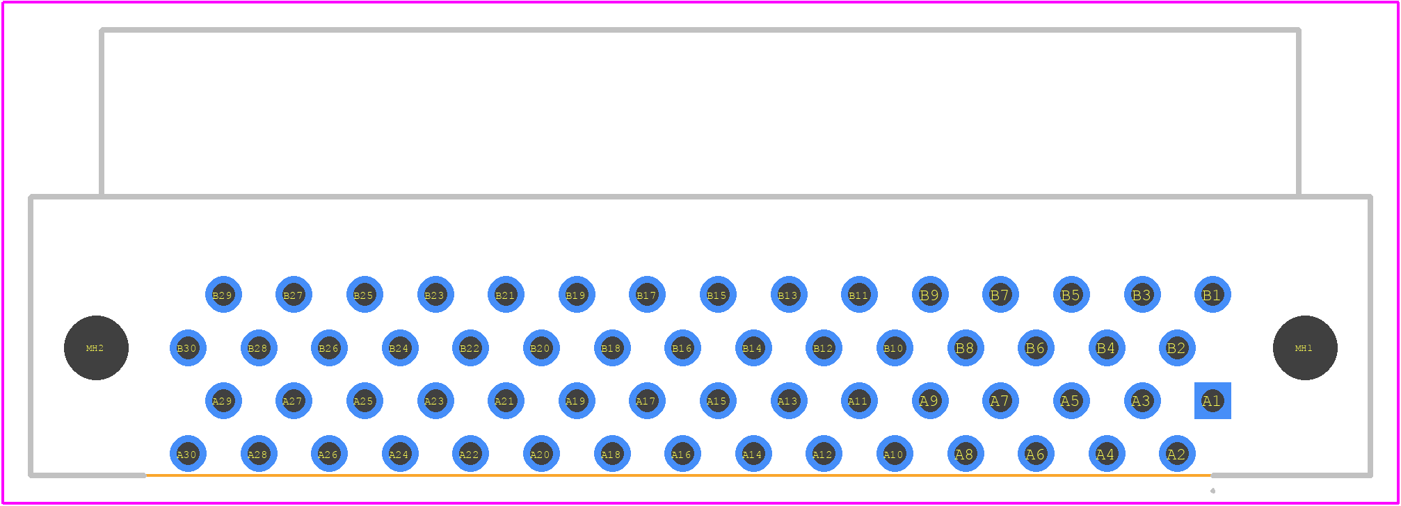 FX2-60S-1.27DS(71) - Hirose PCB footprint - Other - Other - FX2-60S-1.27DS(71)-2