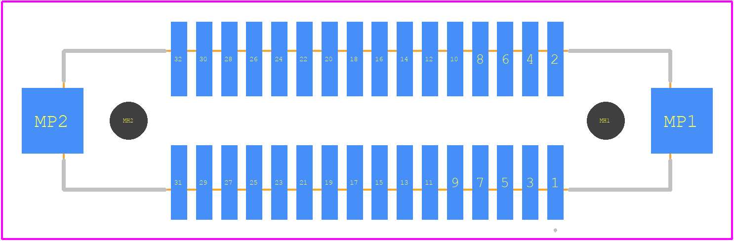 FX2-32S-1.27SVL(71) - Hirose PCB footprint - Other - Other - FX2-32S-1.27SVL(71)-1