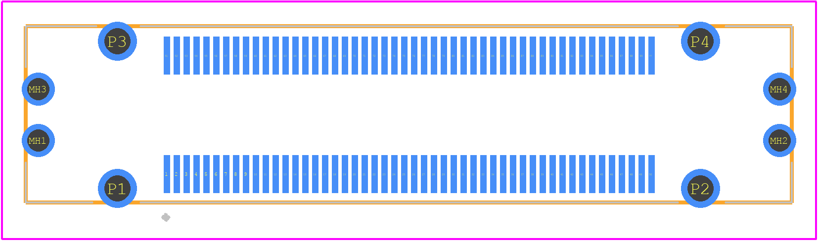 FX23-100P-0.5SV15 - Hirose PCB footprint - Other - Other - FX23-100P-0.5SV15-2