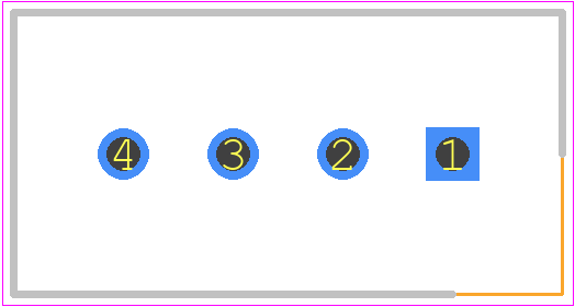 B04B-XASK-1 (LF)(SN) - JST (JAPAN SOLDERLESS TERMINALS) PCB footprint - Header, Shrouded - Straight PTH Box - Header, Shrouded - Straight PTH Box - B04B-XASK-1(LF)(SN)