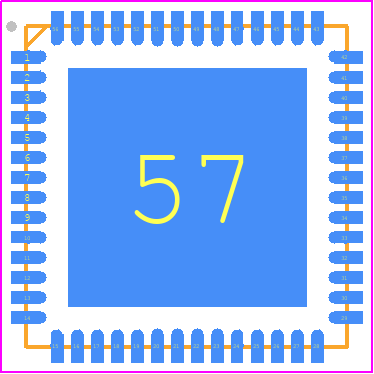 FT813Q-T - FTDI Chip PCB footprint - Quad Flat No-Lead - Quad Flat No-Lead - VQFN-56