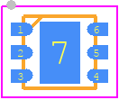 HMC8411TCPZ-EP-PT - Analog Devices PCB footprint - Small Outline No-lead - Small Outline No-lead - CP-6-12