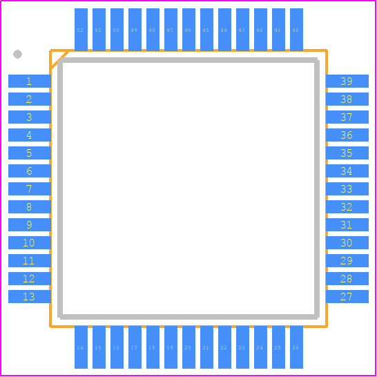 BH7649KS2 - ROHM Semiconductor PCB footprint - Quad Flat Packages - Quad Flat Packages - SQFP-T52