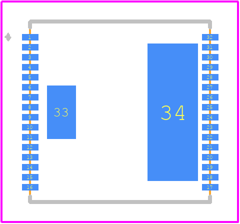 Si83408AFA-IF - Silicon Labs PCB footprint - Other - Other - 32-Pin 9x9 DFN