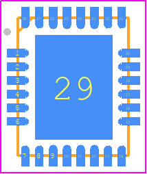 MP6538GV-P - Monolithic Power Systems (MPS) PCB footprint - Quad Flat No-Lead - Quad Flat No-Lead - QFN-28 (4mmx5mm).
