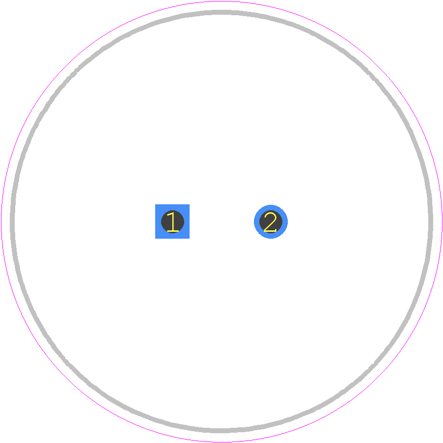 EECF5R5U105 - Panasonic PCB footprint - Capacitor, Polarized Radial Diameter - Capacitor, Polarized Radial Diameter - NF (21.5x8)