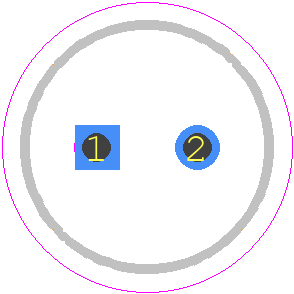 EEAGA1H100B - Panasonic PCB footprint - Capacitor, Polarized Radial Diameter - Capacitor, Polarized Radial Diameter - 6.3*7