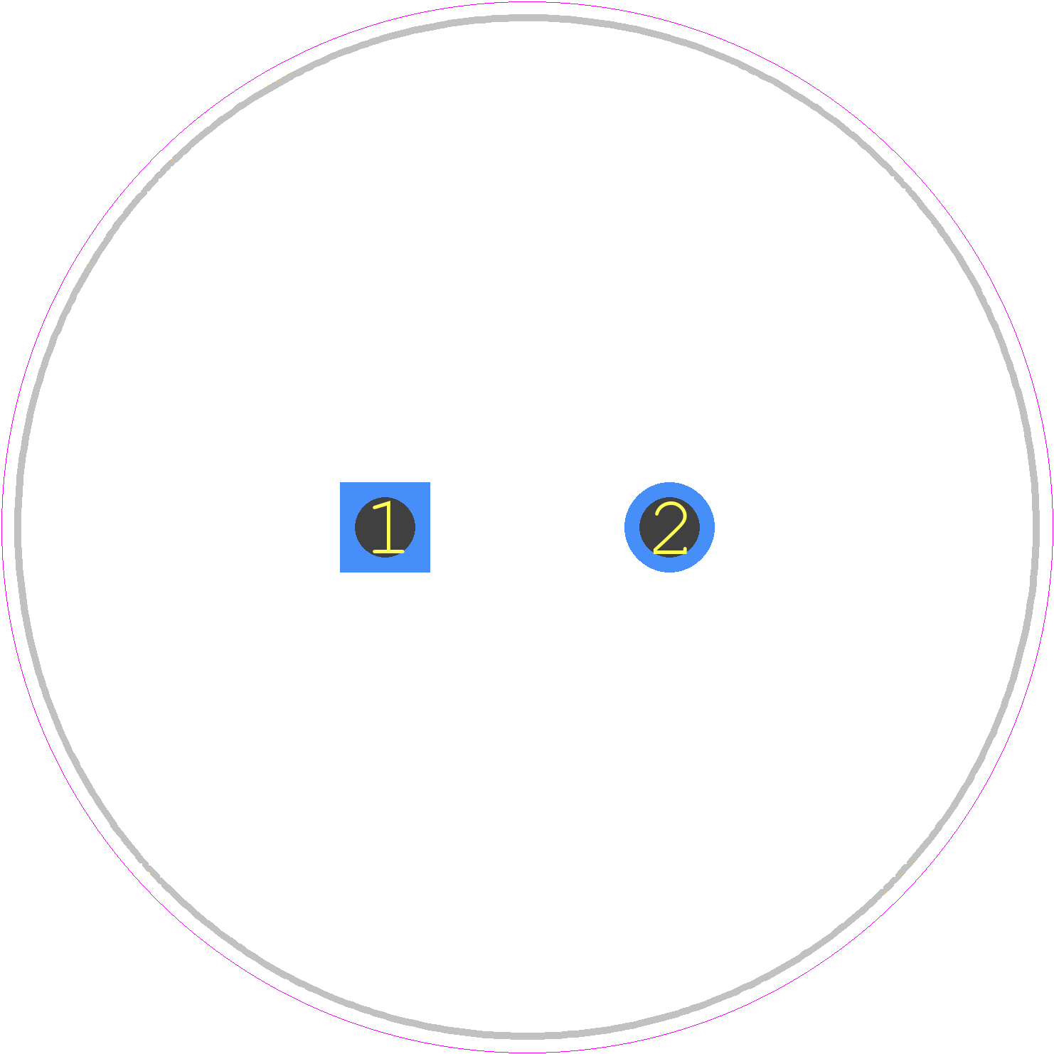 MAL219390103E3 - Vishay PCB footprint - Capacitor, Polarized Radial Diameter - Capacitor, Polarized Radial Diameter - 35 x 45 mm