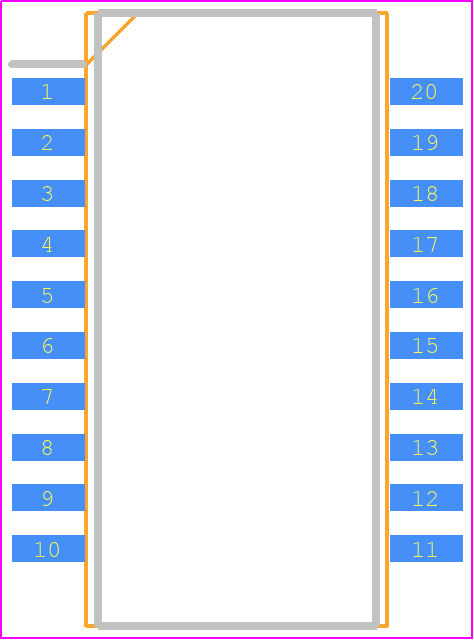 ADUM4470ARIZ - Analog Devices PCB footprint - Small Outline Packages - Small Outline Packages - (RI-20-1)-1