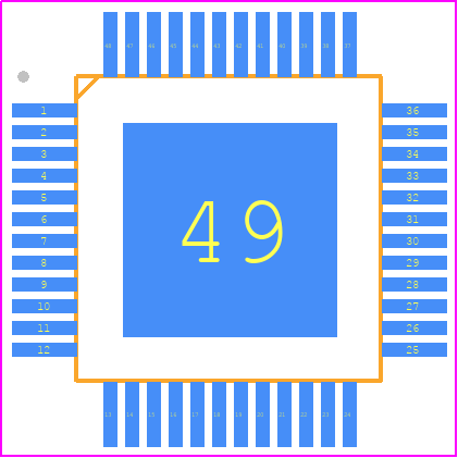 TPA3008D2PHP - Texas Instruments PCB footprint - Quad Flat Packages - Quad Flat Packages - PHP(S-PQFP-G48)(H=1.2mm)-1