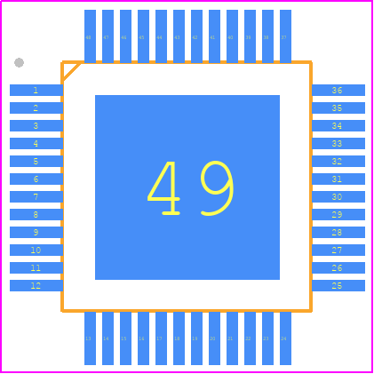 DRV83053PHP - Texas Instruments PCB footprint - Quad Flat Packages - Quad Flat Packages - PHP (S-PQFP-G48)