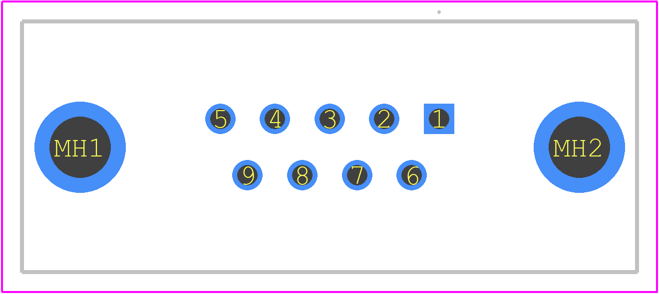 DE-9S-OL2-A197 - ITT CANNON PCB footprint - Other - Other - DE-9S-OL2-A197-4