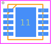 OPA1622IDRCR - Texas Instruments PCB footprint - Small Outline No-lead - Small Outline No-lead - VSON (10) 