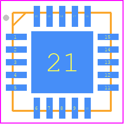 CS8421-CNZ - Cirrus Logic PCB footprint - Quad Flat No-Lead - Quad Flat No-Lead - 20-pin qfn