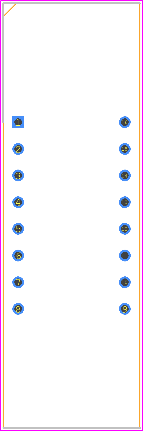 TDCR1050M - Vishay PCB footprint - Dual-In-Line Sockets - Dual-In-Line Sockets - TDCR1050M
