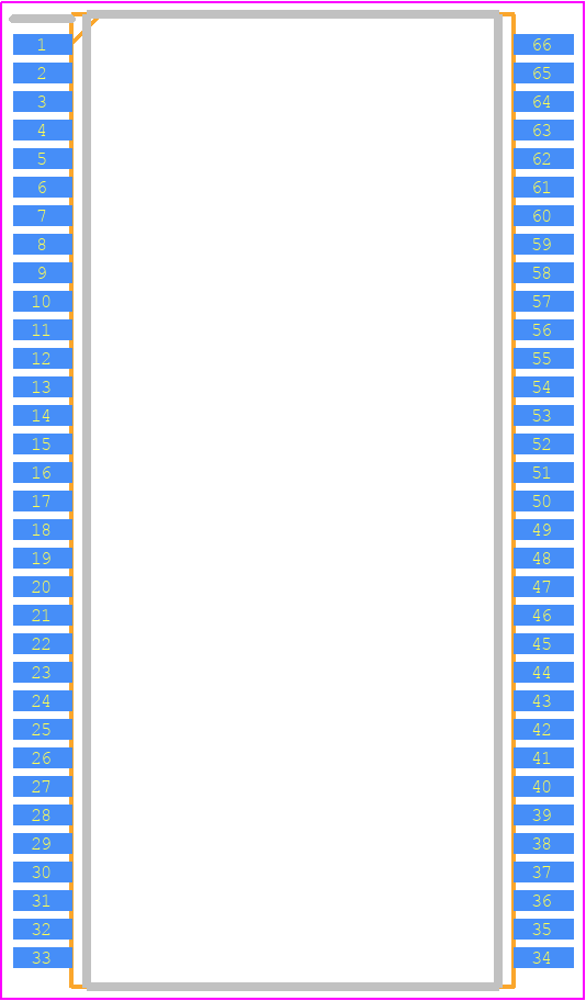 AS4C32M16D1-5TCN - Alliance Memory PCB footprint - Small Outline Packages - Small Outline Packages - 66 PIN TSOP II