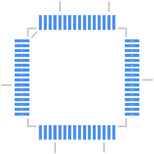 VNC2-64L1B - FTDI Chip PCB footprint - Other - Other - QFP50P1200X1200X160-64N