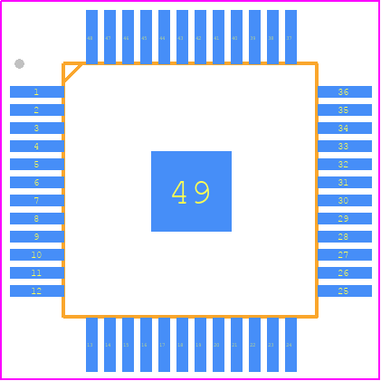 DP83848MPTBEP - Texas Instruments PCB footprint - Quad Flat Packages - Quad Flat Packages - PTB0048A