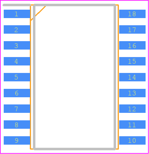 HT9170D-18SOPLF - Holtek PCB footprint - Small Outline Packages - Small Outline Packages - 18-pin SOP (300mil)-1