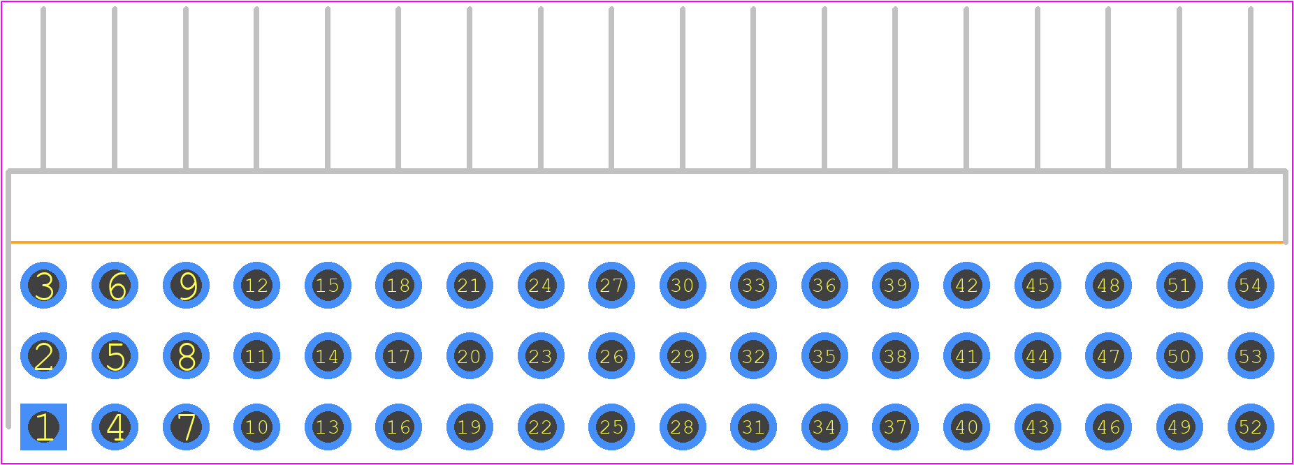 TSW-118-09-G-T-RA - SAMTEC PCB footprint - Header, Unshrouded - Right Angle PTH Pin - Header, Unshrouded - Right Angle PTH Pin - TSW-118-09-G-T-RA--