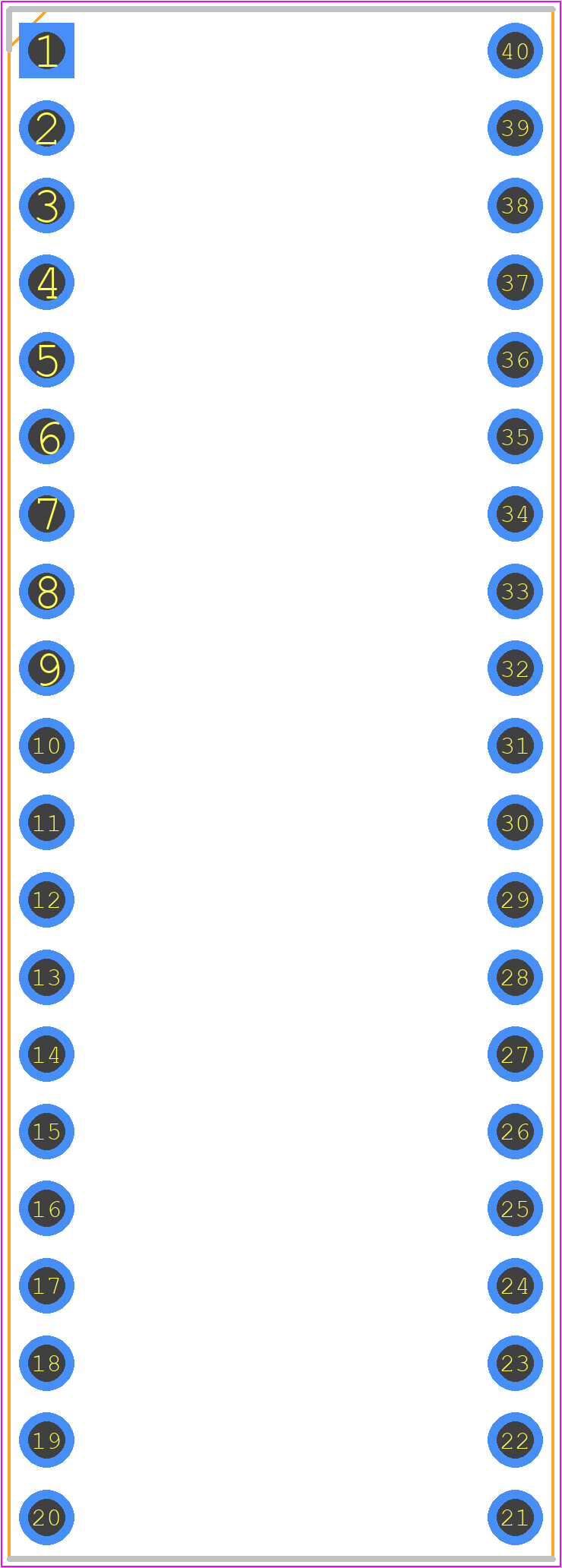 1-2199299-5 - TE Connectivity PCB footprint - Dual-In-Line Sockets - Dual-In-Line Sockets - 1-2199299-5_A