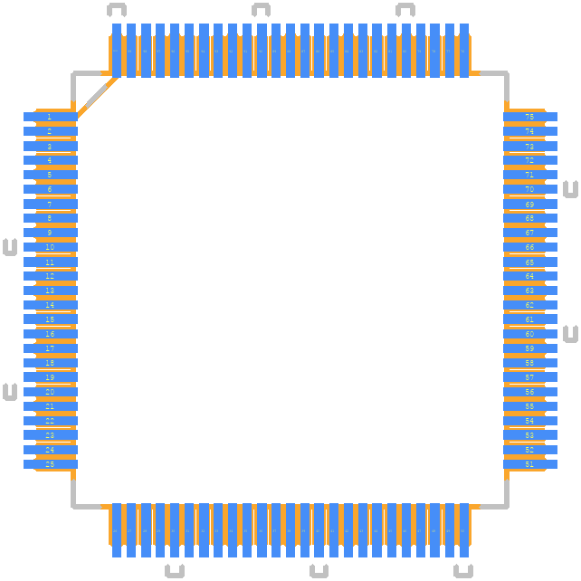 PIC24HJ128GP510-I/PT - Microchip PCB footprint - Other - Other - QFP40P1400X1400X120-100N