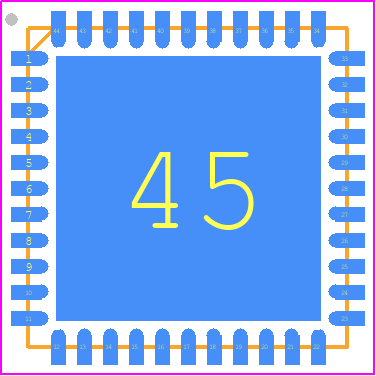 PIC18F4550T-I/ML - Microchip PCB footprint - Quad Flat No-Lead - Quad Flat No-Lead - QFN-44