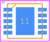 MAX40660ATB/VY+ - Analog Devices PCB footprint - Small Outline No-lead - Small Outline No-lead - dfn11