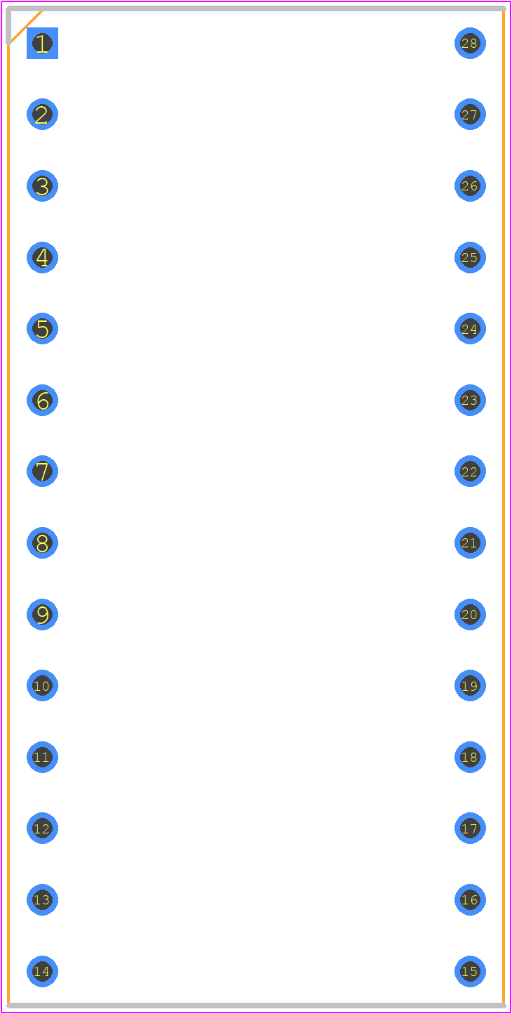 W30528TRC - Winslow PCB footprint - Dual-In-Line Sockets - Dual-In-Line Sockets - W30528TRC