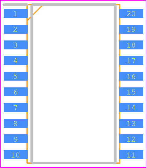 ATTINY2313A-SU - Microchip PCB footprint - Small Outline Packages - Small Outline Packages - 20-S
