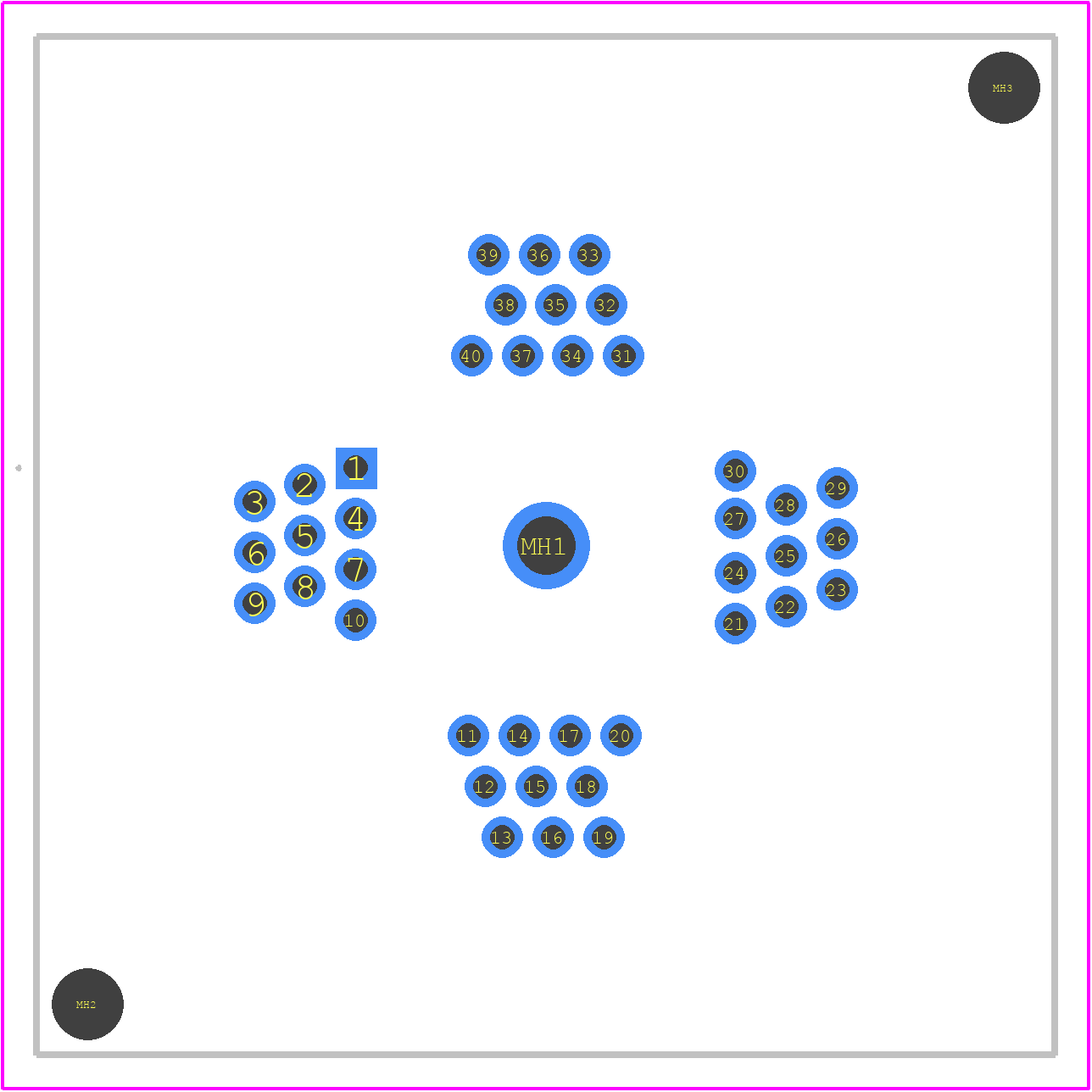240-5205-01 - 3M PCB footprint - Other - Other - 240-5205-01-1