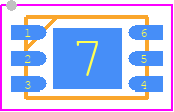 AD5601BCPZ-RL7 - Analog Devices PCB footprint - Small Outline No-lead - Small Outline No-lead - 6-Lead Plastic DFN-+