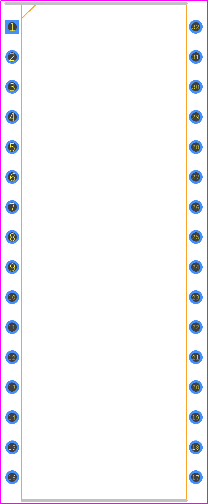 SST39SF010A-70-4C-PHE - Microchip PCB footprint - Dual-In-Line Packages - Dual-In-Line Packages - 32-pdip-PH-3