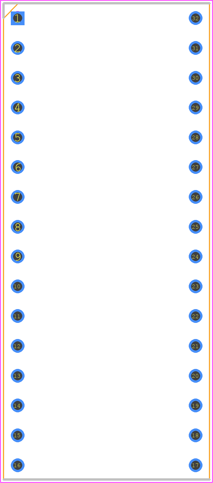 D2832-42 - Harwin PCB footprint - Dual-In-Line Sockets - Dual-In-Line Sockets - D2832-42