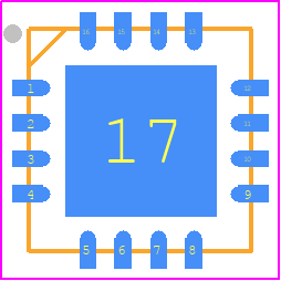 SEC1110-A5-02 - Microchip PCB footprint - Quad Flat No-Lead - Quad Flat No-Lead - 16-PIN QFN, 5 X 5 BODY, 0.80MM