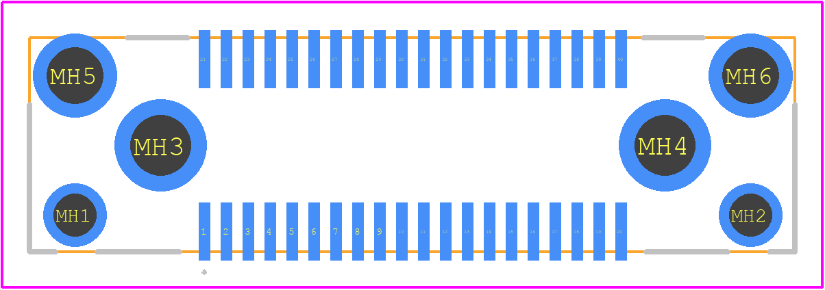FX18-40P-0.8SV - Hirose PCB footprint - Other - Other - FX18-40P-0.8SV-3