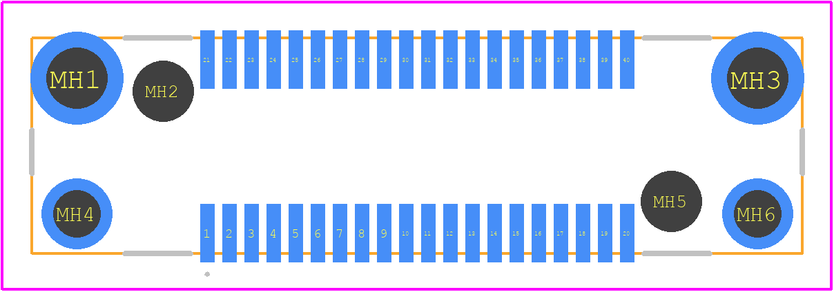 FX18-40P-0.8SV10 - Hirose PCB footprint - Other - Other - FX18-40P-0.8SV10-3