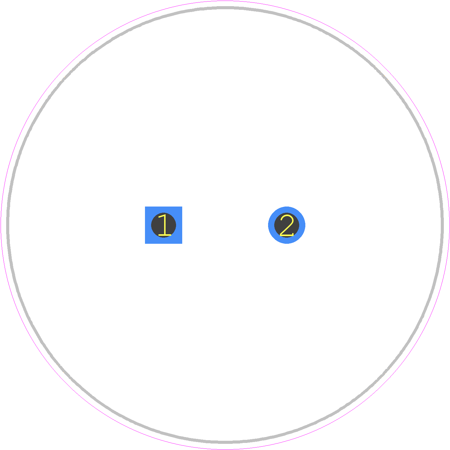 EKMR251VSN182MA45S - Chemi-Con PCB footprint - Capacitor, Polarized Radial Diameter - Capacitor, Polarized Radial Diameter - 35*45