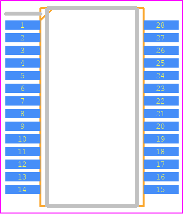 CY8C4244PVI-442 - Infineon PCB footprint - Small Outline Packages - Small Outline Packages - 28-pin SSOP-1